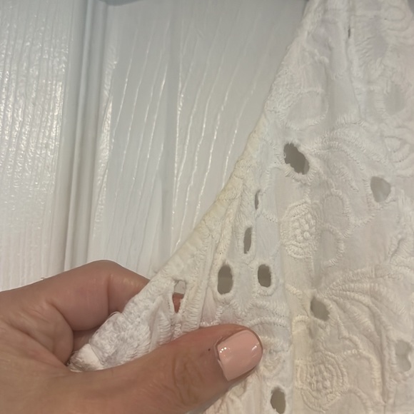 Broderie anglaise eyelet white button dress - Picture 5 of 7